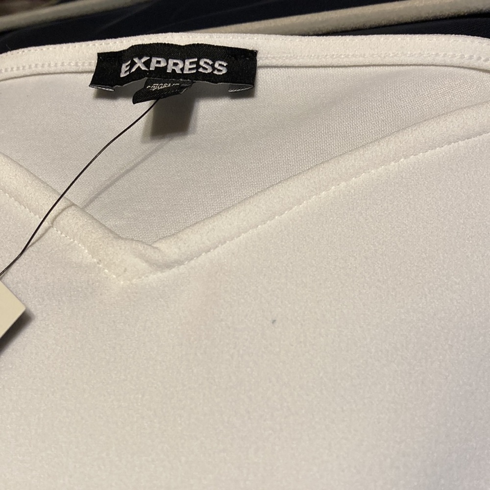 Express white top with sheer sleeves, Size XS - Picture 8 of 8